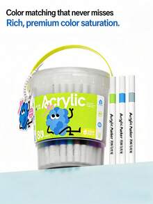 Bộ 12/24/36/48/72/80/100/120 bút dạ acrylic đầu mềm đựng trong xô - Hoàn hảo để vẽ trên đá, thủy tinh, gỗ, vải - Tuyệt vời cho trứng Phục Sinh, thiệp Giáng Sinh, viết nhật ký và vẽ nguệch ngoạc, chủ đề giả tưởng. - Nhiều màu - Xem 3