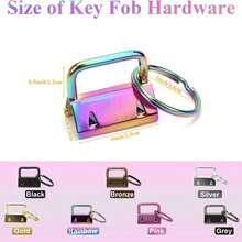 42 piezas Kit de herrajes para llaveros de 2,5 cm (1 pulgada) para hacer llaveros, pulseras, bolsos, teléfonos celulares, carteras, linternas - Multicolor 42 piezas - Ver 6