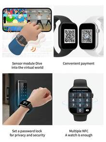 Microwear 2.07英寸智能手表，男女通用，兼容安卓和iOS系统，支持蓝牙通话、心率监测、睡眠追踪和防水健身追踪器 - 玫瑰金1 - 查看 10