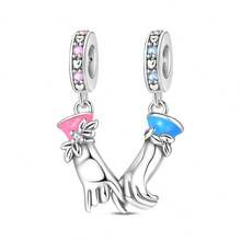 A Silver Plated Couple Series - Detachable Magnetic Cat Capybara Pendant Suitable For 3mm Bracelet Bracelet DIY Pendant, Ladies' Fashion Jewelry Holiday Birthday Gift - Multicolor - View 13