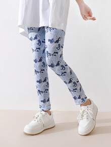 3 Pairs Kids' Digital Print Leggings, Versatile Wear Inner Or Outer, Suitable For Summer, Early Spring And Autumn - Multicolor - View 8