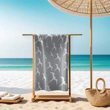 Iwa Bird Printed Beach Towel, Quick-Drying, Sand-Proof, Lightweight Super Soft Fiber, Knitted Fabric, Modern Style, Ultra-Fine Weaving, 100% Polyester, Suitable For Travel, Pool, Camping - A - View 15