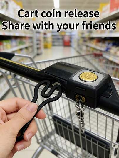 2 piezas, Llavero de ficha de carrito de compras, Herramienta de desbloqueo de carrito de supermercado, Ficha de carrito, Material de plástico 3D, Adecuado para desbloquear y liberar carritos de supermercado, Portátil y reutilizable, Accesorio de supermercado, Estructura compacta y resistente, Desbloqueo
