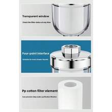 Shower Water Filter, Home Bathroom Water Purifier To Remove Chlorine, Heavy Metals, Rust, Sand And Impurities, Universal Connector, No Installation Required, No Pressure Reduction, Durable Replaceable Filter Cartridge, Shower Head Purifier Accessory, Improve Tap Water Quality, Anti-Clogging Design Suitable For Most Handheld And Overhead Shower Heads - A - View 3