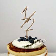 1/2 ハーフバースデー half birthday ケーキトッパー お誕生日 お祝い 細いオシャレなタイプ - 写真の通り - チェックする 1