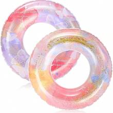 Glitter Butterfly Inflatable Swimming Ring, Floating Pool Tube - Multicolor - View 4