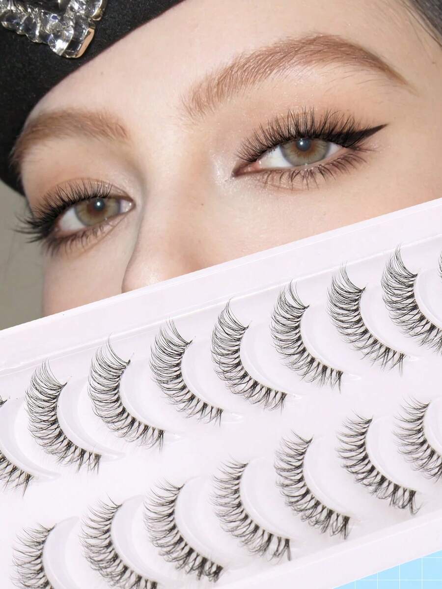 10 Pairs Fluffy Soft 3D Mink Fur False Eyelashes, Eyelash Extension Strips Suitable For Wedding, Party, Daily, Work, Natural & Realistic, Handmade, Elongated Lashes, Full Style Fake Eyelashes, Makeup Beauty Tool