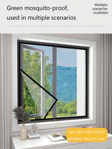 Self-Adhesive Anti-Mosquito Screen Screen Freely Disassembled Window Screen Insect-Proof Sunshade Breathable Balcony Soft Gauze Curtain Encrypted Self-Installed Screen Window - A - View 1