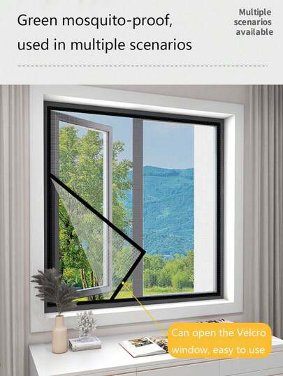 Self-Adhesive Anti-Mosquito Screen Screen Freely Disassembled Window Screen Insect-Proof Sunshade Breathable Balcony Soft Gauze Curtain Encrypted Self-Installed Screen Window