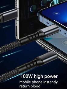 三合一 100W 5A 快充 USB 转 Type-C Micro 数据线，兼容 14/13，三合一 100W 快充数据线，智能超快充电，支持多接口充电，USB 可视化充电线，兼容苹果设备，可用作车载充电器，适用于安卓设备、相机、MP3 等，通用适配器，南美 MFi 认证 - 黑色 - 查看 10