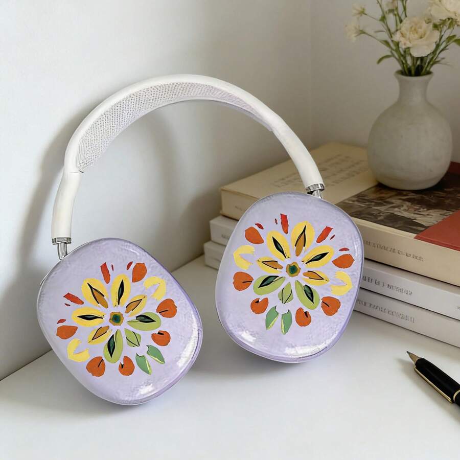 Purple Plant Totem Protective Case,Compatible With Apple Wireless Earphone Case, Scratch-Resistant And Shockproof - Multicolor - View 1