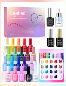 Beetles Gel Polish Set - 20 Colors 15ML Pink Yellow Blue Spring Colors Gel Set With Base Top Coat UV LED Lamp Salon DIY At Home Nails Gifts For Women - Everyday Muse[Upgraded Packaging] - 查看 4