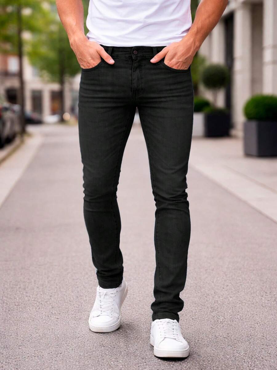 Shendy Vendy Men's Slim Fit Jeans, Slim Fit Style For Men - Black - View 1