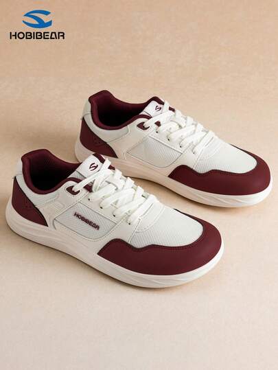 HOBIBEAR New Women Sports Shoes, Fashion Lace-Up Wide Toe Soft Bottom Sneakers, Retro Vintage Style, Comfortable Durable Lace-Up Shoes, Suitable For Outdoor Activities