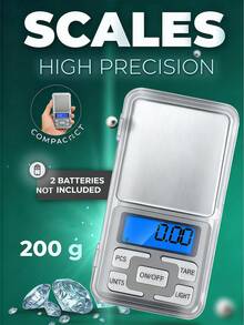 1个200克高精度电子数字秤，珠宝秤，迷你不锈钢秤，口袋电子秤，黄金秤，便携式口袋秤，医用珠宝电子秤，厨房秤，实用工具，精确测量食品配料，电子口袋秤 - 彩色 - 查看 12
