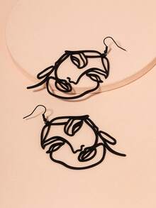 1对女士夸张镂空水滴耳环，长款耳环首饰 - 大款人臉耳墜 - 查看 2