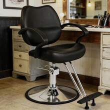 Artist hand Hydraulic Salon Chair Extra Wide Seat For Hair Stylist Barber Spa Home - Black - View 8
