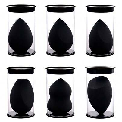 黑色化妆海绵蛋，黑色水滴形印章化妆海绵粉扑