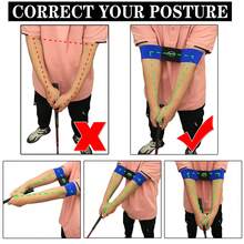 FINGER TEN Golf Swing Training Aid Swing Correcting Trainer Tool For Golfers Beginners Arm Elbow Posture Teaching Accessory For Golf Club Practice 1 Pack - Blue - View 5