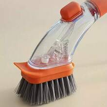 Press To Dispense Refillable Liquid Cleaning Brush Automatic Liquid Dishwashing Brush Dish Washing Scrubber With Soap Dispenser - Multicolor - View 8