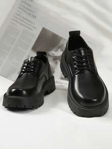 男士黑色正装商务休闲皮鞋，百搭时尚正装鞋，适合工作、婚礼等场合，系带乐福鞋，春秋季款 - 黑色 - 查看 15