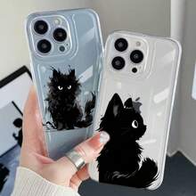Funda espacial creativa y moderna, compatible con varios modelos de teléfono, con diseños personalizados. - Variante Gato Negro 2 - Ver 2