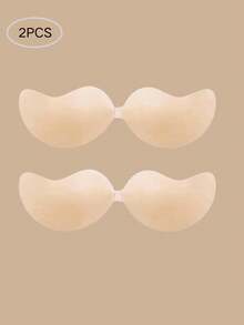 2片/1片装无肩带隐形粘胶文胸，女士硅胶聚拢无背无缝文胸，可重复使用，适合搭配婚纱、晚礼服、日常穿着、旅行必备 - 彩色 - 查看 13