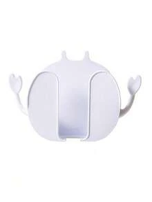 1个白色ABS壁挂式手机支架，无需钻孔即可充电的手机支架收纳架 - 白色 - 查看 6