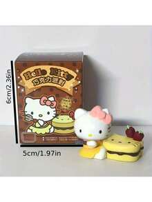 SANRIO Búp bê nhồi bông hình mèo con - Hộp bí ẩn chủ đề bánh rán sô cô la mini dễ thương, vật trang trí tinh tế phù hợp để trang trí bàn làm việc/trang trí nhà cửa/xe hơi, món quà thời trang hoàn hảo cho các dịp lễ hoặc sinh nhật. - Nhiều màu - Xem 10