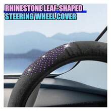 Bling Car Stee Weel Cover 15" Crystal  Anti- Auto Stee Weel Tector Soft Eatable Veicle Inter Rative Tector Accessories  Most Cars Purple - Purple - View 3