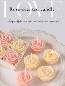 Bộ quà tặng 4 nến thơm hình hoa hồng làm từ sáp đậu nành, thủ công, hương thơm lâu dài, trang trí nhà cửa lãng mạn và thanh lịch, món quà tuyệt vời cho bạn bè, các cặp đôi, tiệc tùng, đám cưới, yoga, spa, bữa tối dưới ánh nến, sinh nhật, Ngày của Mẹ, Ngày Valentine. - Nhiều màu - Xem 7