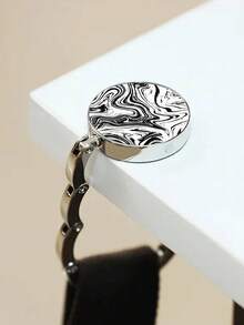 1pc Foldable Desktop Hanger - Zebra Pattern Decorative Hanging Hook For Home Office Dorm Wardrobe Desk Edge, Space-Saving Organizer For Coats Hats Scarves Towels Accessories And Small Items, Lightweight Portable Foldable Design With Quick Open/Close, Stylish Zebra Print Accent To Elevate Shelves Countertop And Entryway Decor - Black and White - View 8