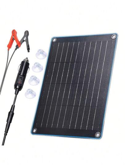 12V Solar Panel Car Battery Trickle Charger , 10W Portable Solar Panel Trickle Charger Maintainer With Cigarette Lighter Plug&Alligator Clip, Solar Trickle Charger For Car Truck Boat Lawn Mower RV Trailer Tractor. , High Efficiency