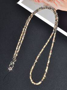 奢华水晶挂绳长带,闪亮斜挎手机吊饰链,时尚手提包肩带,高端 - 彩色 - 查看 46