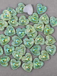 50pcs/Pack, 14mm Large Heart-Shaped Resin Rhinestones, Peacock Eye Colorful AB Resin Rhinestones, Flat Bottom Rhinestones For DIY Decoration - 14mm 50pcs - View 19