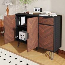 Armadi di Archiviazione - Nero + Legno + MDF + Truciolato - Visualizzare 4