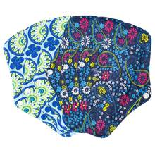 可重复使用高流量月经垫，带湿巾袋，6片装女士带翼卫生巾套装，可洗夜用布护垫 - 查看 14