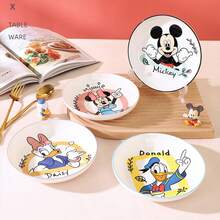 Disney Cartoon Ceramic Dinner Plate, 7.4 Inch High-Quality Tableware For Home Kitchen - Multicolor - View 3