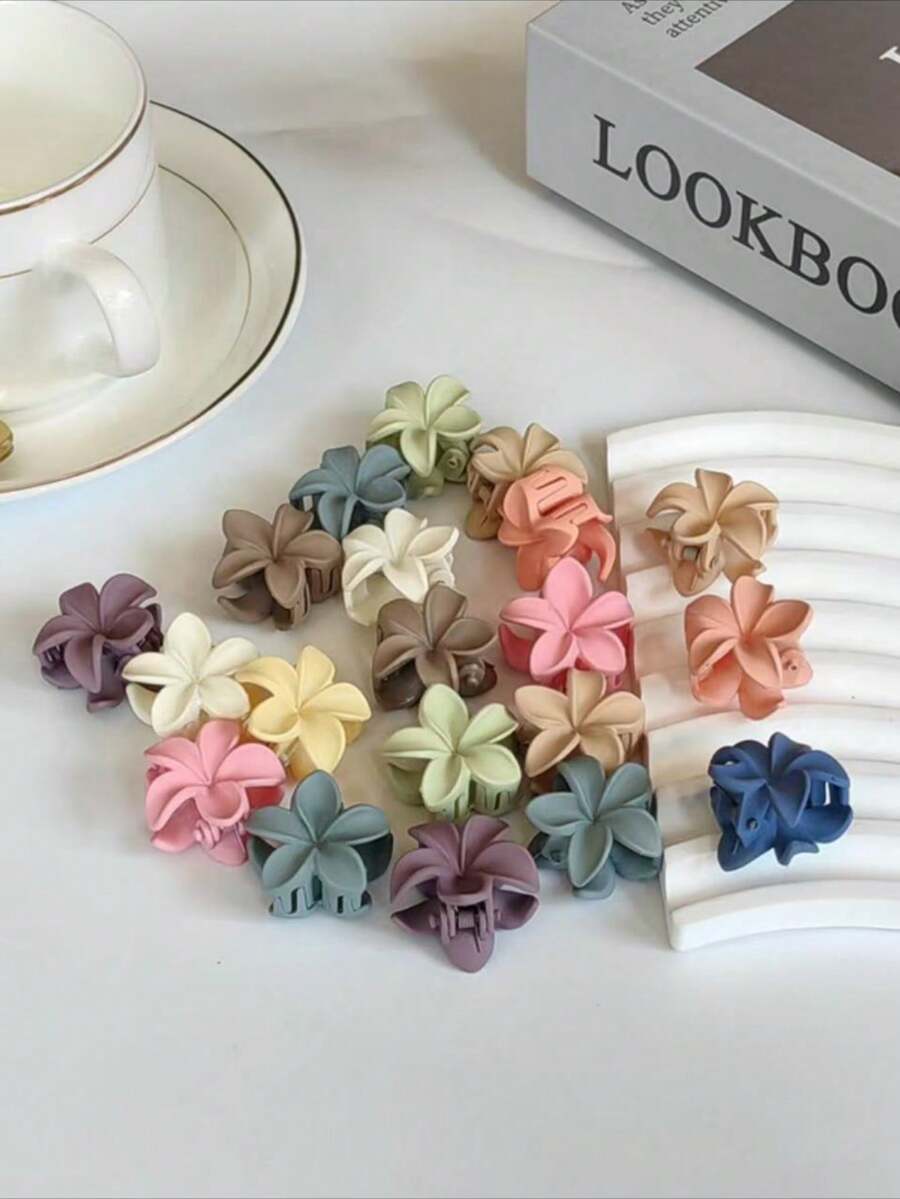 30个/套彩色雏菊发夹，迷你优雅马尾发爪，发爪，公主风发饰（颜色随机）时尚发爪夹，优雅发夹 - 彩色 - 查看 1