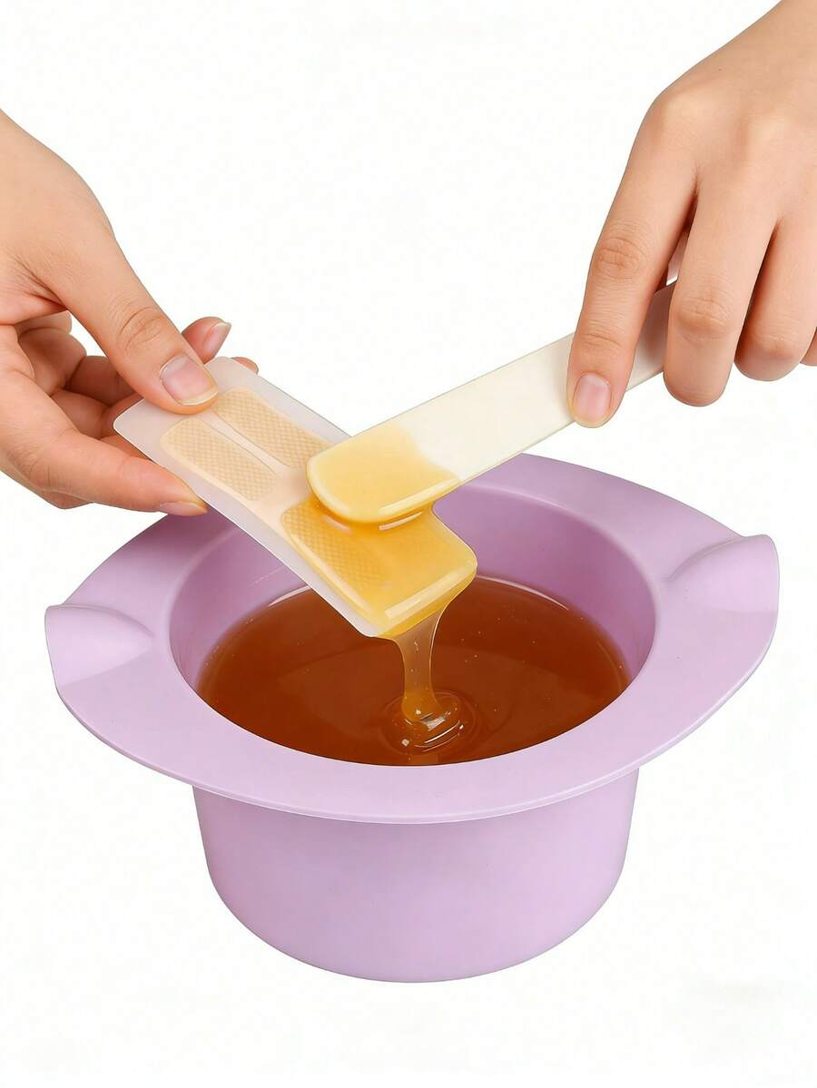 1 st återanvändbar silikonvaxvärmare, non-stick vaxvärmare, lätt att rengöra, lämplig för hemmaspa, smältning av vaxbönor - Blåröd - Visa 1