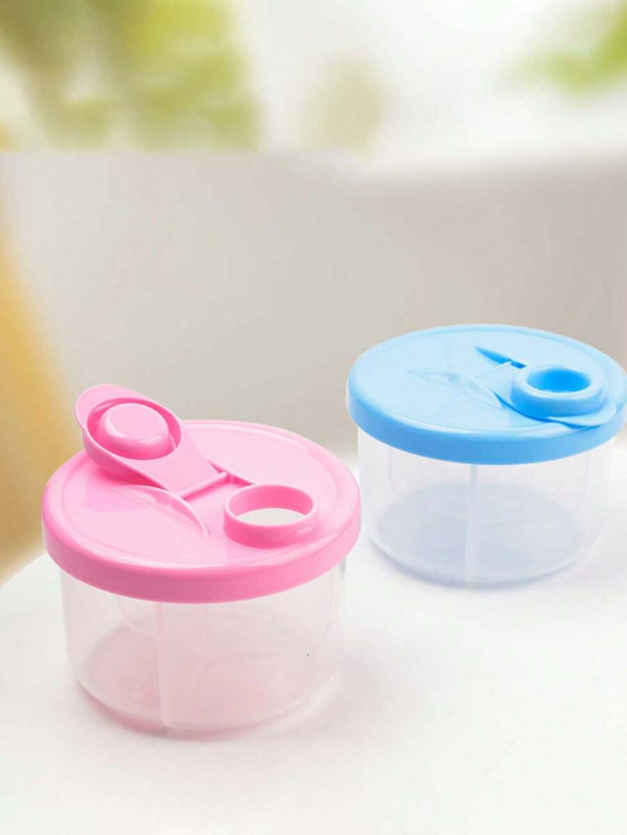 1 pieza Caja giratoria de almacenamiento de leche en polvo con capas, recipiente hermético para fórmula de bebé, conveniente para uso al aire libre