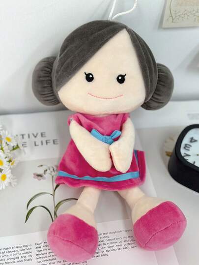 30厘米/11.81英寸可爱毛绒玩具，超柔软填充动物，带粉色蝴蝶结，可爱悬挂式毛绒娃娃，儿童幼儿的贴心玩伴，女孩的完美生日礼物，甜美婴儿房装饰