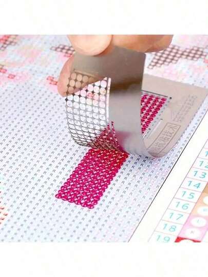 1pc 5D Diamond Painting Ruler With 240 Blank Grid Squares - DIY Diamond Painting Tool Suitable For Round Diamond Art Kits