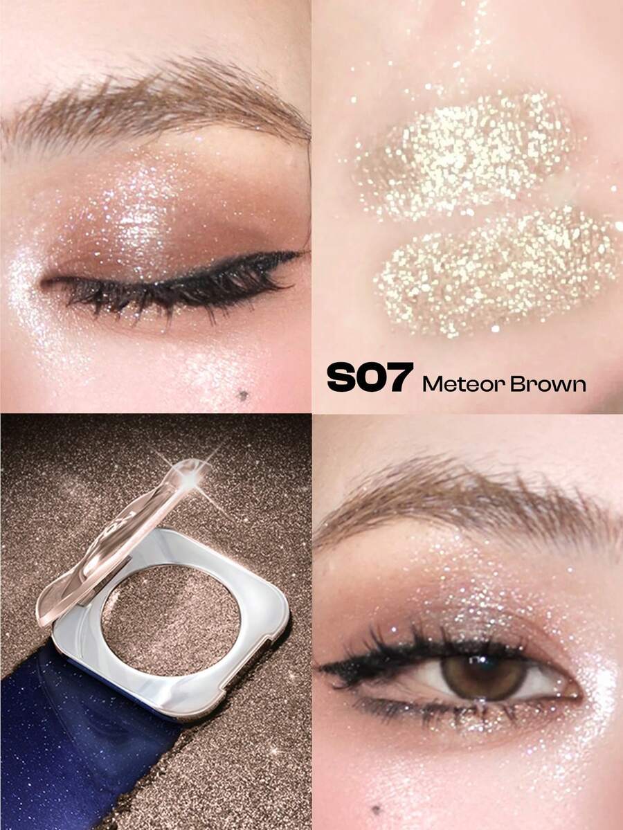 COLORKEY Diamond Solid Color Eyeshadow, Eyeshadow Warna Solid Berkilau Pigmen Tinggi, Eyeshadow Warna Solid Berkilau Mutiara, Riasan Cerah, Halus, Mudah Dibaurkan, Cepat Kering, dan Berkilau Tinggi, Bubuk Krim yang Tidak Pudar