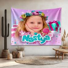 Little Girl Nastya'S Birthday Party Christmas, Halloween Gift Preferred Indoor Aesthetic Polyester Tapestry - Brushed Process Bedroom Dormitory Living Room Wall Decoration Single Piece - 1PC - 查看 2
