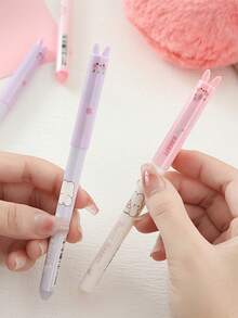 Bộ 10 bút bi gel hình thỏ dễ thương, mực xanh dương, bút thư pháp kiểu nắp màu kẹo, bút viết sáng tạo màu xanh dương, thích hợp cho học sinh tiểu học, quà tặng tựu trường, viết trơn tru, có thể tẩy xóa. - Bút bi có thể xóa được hình con thỏ - Xem 4