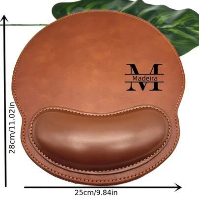 Custom Text Mouse Pad - Personalized PU Leather Name/Letter |   Office And Gaming Mouse Pads, Wrist Rests, Promotional Gifts For Valentine's Day, Christmas, And Anniversaries