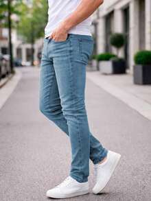 Shendy Vendy Men's Slim Fit Jeans, Slim Fit Style For Men - Cadet Blue - View 3