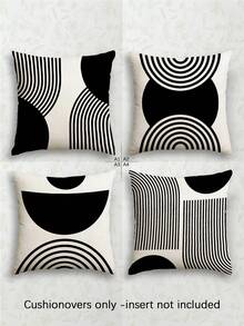 4件套波西米亚风抱枕套，简约时尚装饰靠垫套，亚麻质感枕套，流行的中东设计枕套，可机洗，拉链封口涤纶装饰枕套，适合家居装饰，柔软单面印花枕套，适用于客厅、卧室、沙发，不含枕芯 - 彩色 - 查看 13