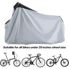 PUBAMALL Funda de Bicicleta - Resistente al Agua y Anti-- Cubiertas de Almacenamiento para Bicicletas de montaña y Carretera - plata y negro - Ver 4